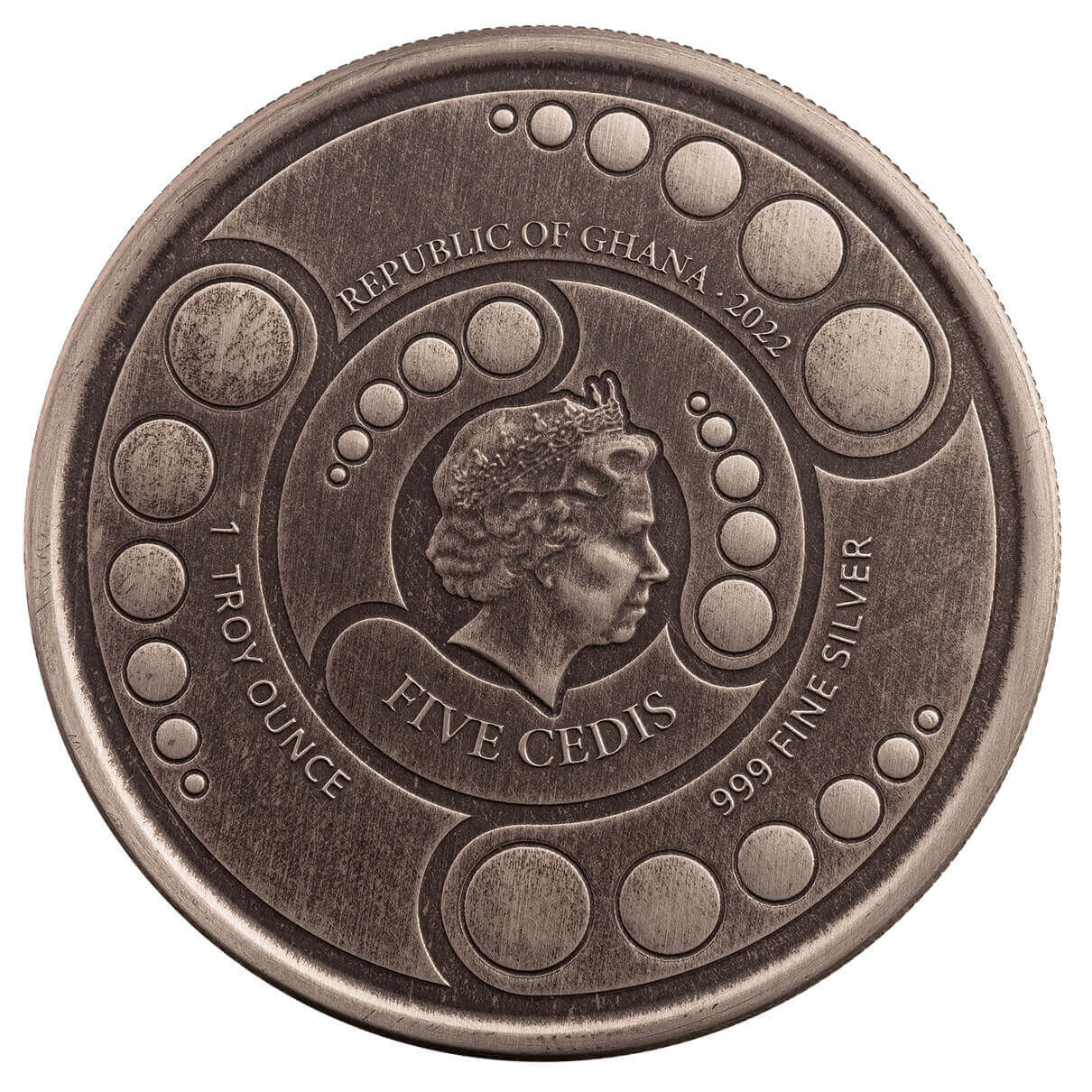 2022 Scottsdale Mint Ghana Alien 1 oz Silver Antiqued Coin 07
