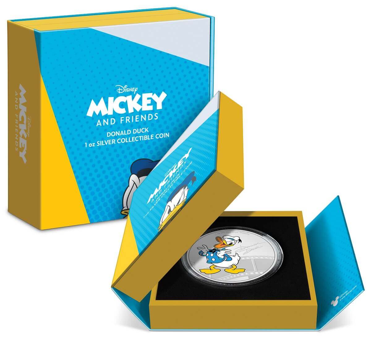 2023 Niue Mickey and Friends Donald Duck 1oz Silver Colorized Proof Coin PloutosGS All