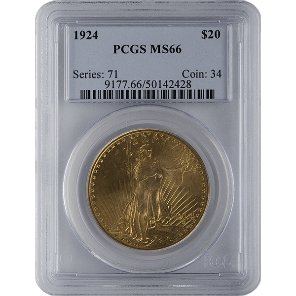 $20 U.s. Gold Saint Pcgs66
