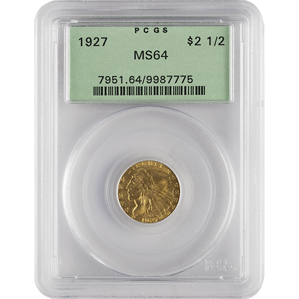 $2.5 U.s. Gold Indian Pcgs64