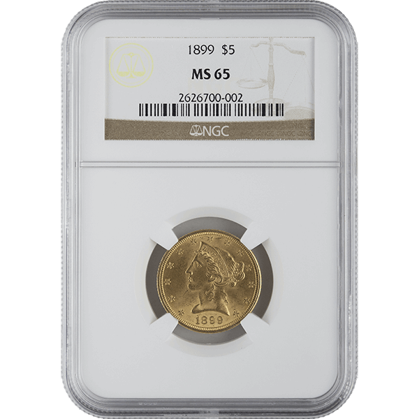 $5 U.s. Gold Liberty Ngc Ms65