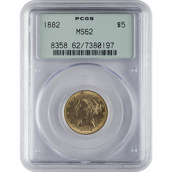 $5 U.s. Gold Liberty Pcgs62