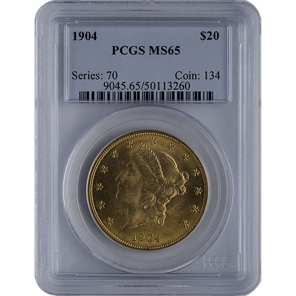 $20 U.s. Gold Liberty Pcgs65