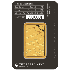 10 Oz Gold Bar Perth reverse