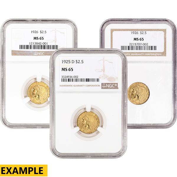$2.5 U.s. Gold Indian Ngc Ms65