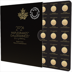 2026 25 GRAM GOLD MAPLEGRAM