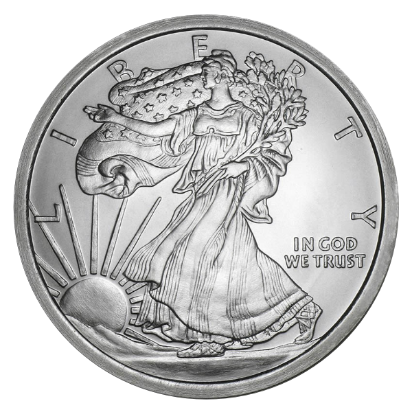 5 Oz Silver Round Walking Liberty Design Golden State Mint obverse