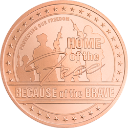 1 OZ COPPER ROUND HOME OF THE FREE