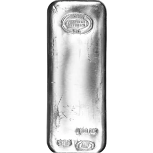 100 Oz Asahi Silver Bar front view from Ploutos Gold & Silver