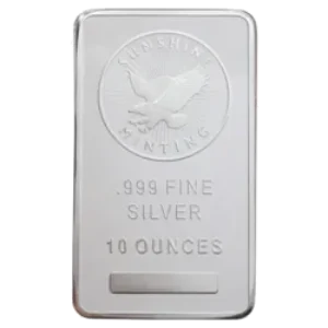 10 Oz Silver Bar Various Brands front view from Ploutos Gold & Silver