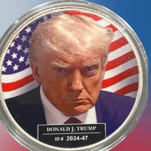 Don't Tread on Trump Colorized 1 oz Silver Round - Limited Edition Collectible front view from Ploutos Gold & Silver