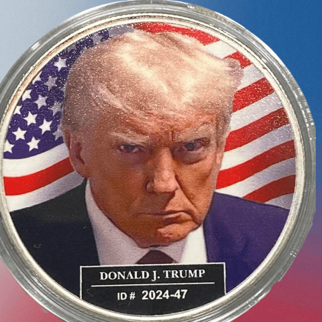 Don't Tread on Trump Colorized 1 oz Silver Round - Limited Edition Collectible front view from Ploutos Gold & Silver