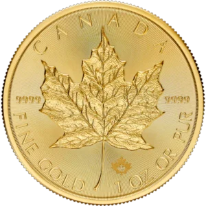 2026 1 Oz Canadian Gold Maple Leaf front view from Ploutos Gold & Silver