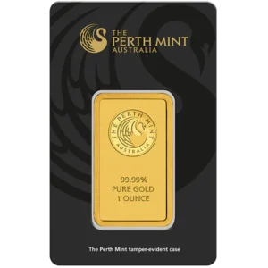 1 Oz Gold Bar Perth front view from Ploutos Gold & Silver