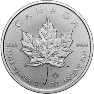 2026 1 Oz Canadian Silver Maple Leaf front view from Ploutos Gold & Silver
