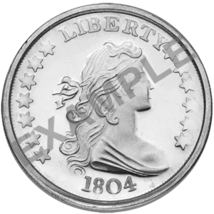1 Oz Silver Round front view from Ploutos Gold & Silver