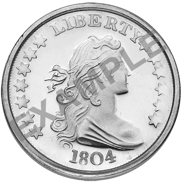 1 Oz Silver Round front view from Ploutos Gold & Silver