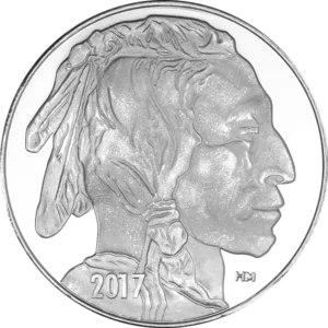1 Oz Silver Round Buffalo Highland Mint front view from Ploutos Gold & Silver
