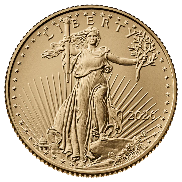 2026 1/4 Oz American Gold Eagle front view from Ploutos Gold & Silver
