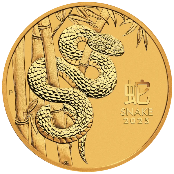 2025 2 Oz Perth Mint Gold Snake (lunar Series)