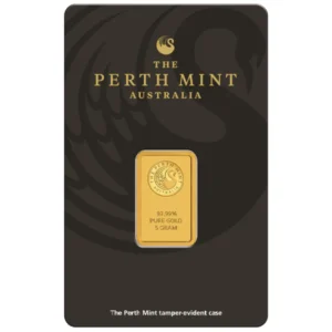 5 Gram Gold Bar Perth front view from Ploutos Gold & Silver