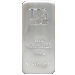 Kilo Silver Bar Dillon Gage front view from Ploutos Gold & Silver