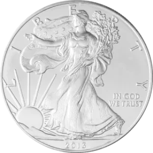 1 Oz American Silver Eagle front view from Ploutos Gold & Silver