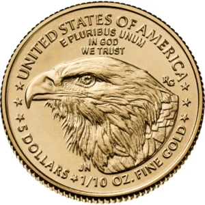 1/10 Oz American Gold Eagle(on hand) front view from Ploutos Gold & Silver