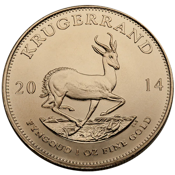 1 Oz South African Gold Krugerrand reverse view from Ploutos Gold & Silver