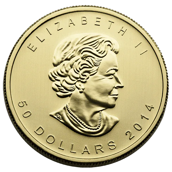1 Oz Canadian Gold Maple Leaf .9999 Fine reverse view from Ploutos Gold & Silver