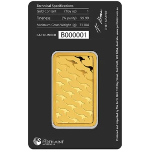 1 Oz Gold Bar Perth reverse