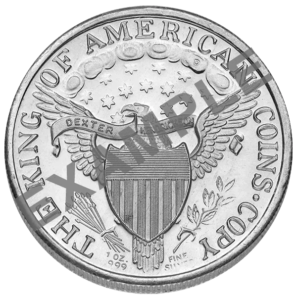 1 Oz Silver Round reverse view from Ploutos Gold & Silver