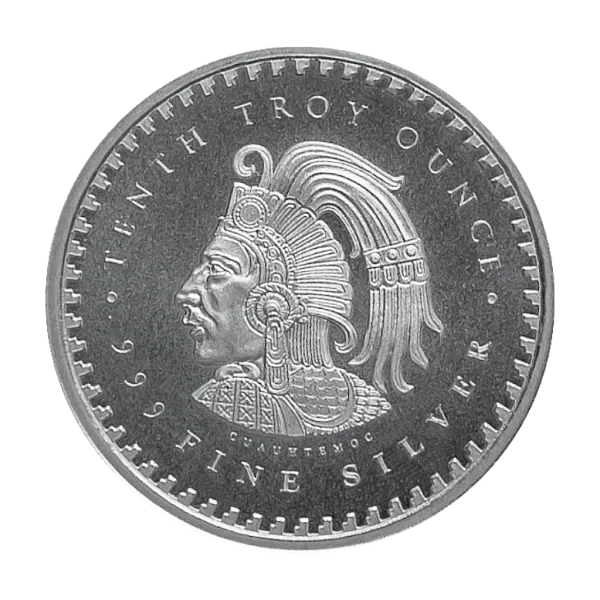 1/10 Oz Silver Round Aztec Calendar reverse view from Ploutos Gold & Silver