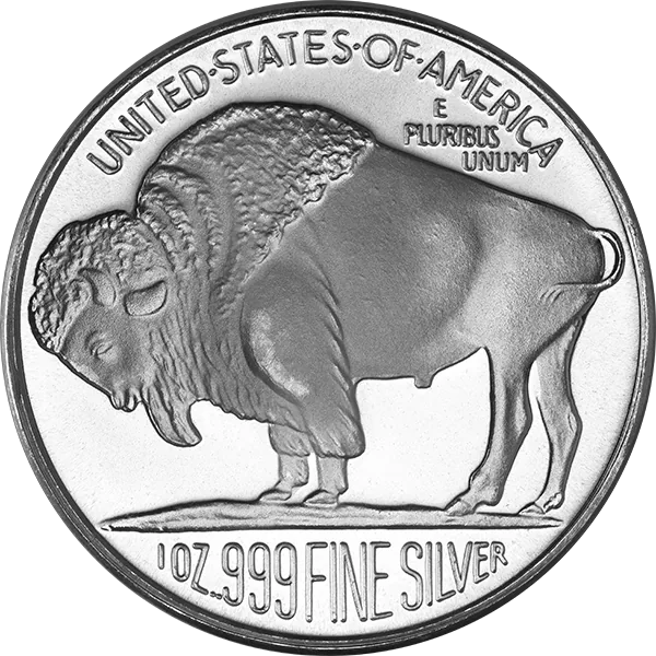 1 Oz Silver Round Buffalo reverse view from Ploutos Gold & Silver