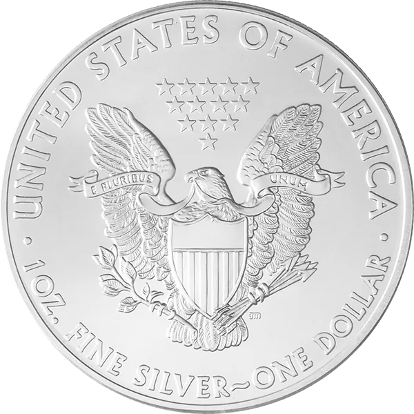 1 Oz American Silver Eagle reverse view from Ploutos Gold & Silver