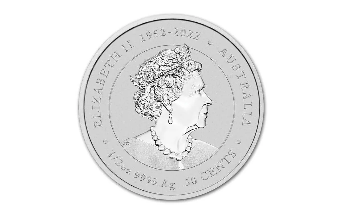 2024 1/2-oz Silver Lunar Series III Year of the Dragon BU Perth Mint reverse view from Ploutos Gold & Silver