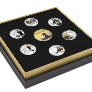 2024 Tuvalu James Bond Sean Connery 4 oz Silver Proof Seven Coin Collection front view from Ploutos Gold & Silver