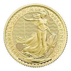 2026 1/4 Oz Great Britain Gold Britannia front view from Ploutos Gold & Silver