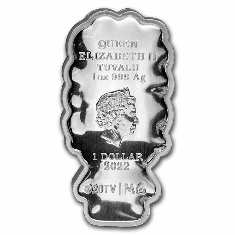 2022 1 oz Tuvalu Silver The Simpsons Mini Series Marge Simpson Coins reverse view from Ploutos Gold & Silver