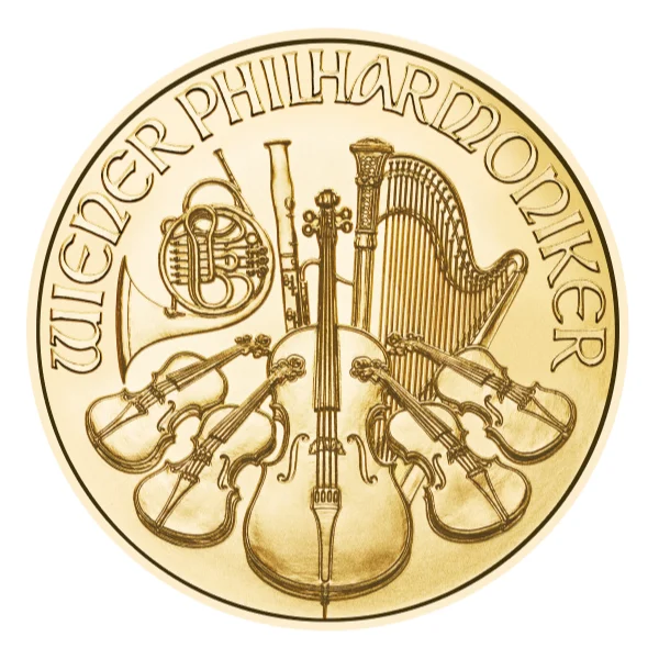 1/25 OZ AUSTRIAN GOLD PHILHARMONIC — reverse