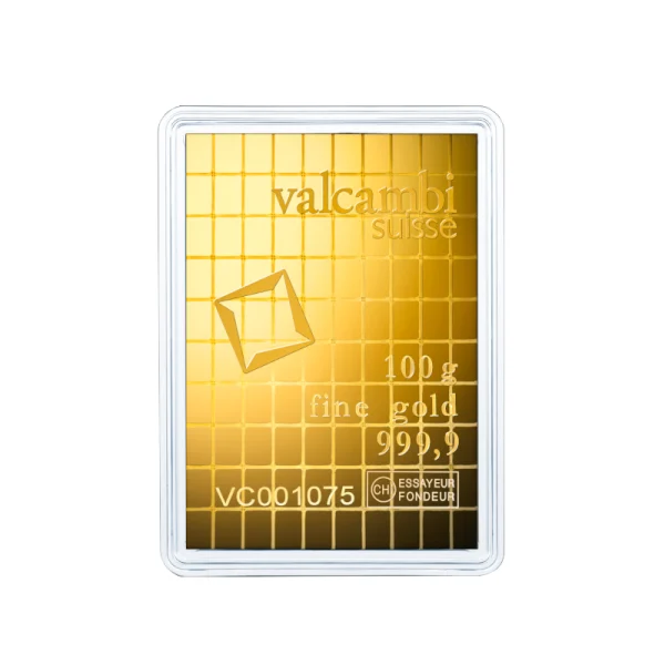 100 GRAM GOLD COMBI-BAR VALCAMBI — reverse