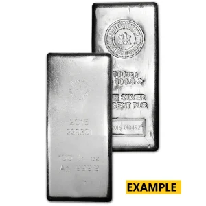100 OZ SILVER BAR ROYAL CANADIAN MINT — obverse