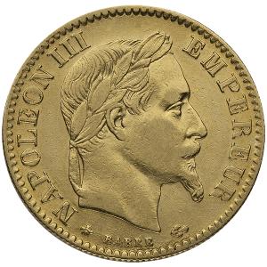 10 FRANC GOLD COIN — obverse