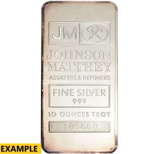 10 OZ SILVER BAR JOHNSON MATTHEY — obverse