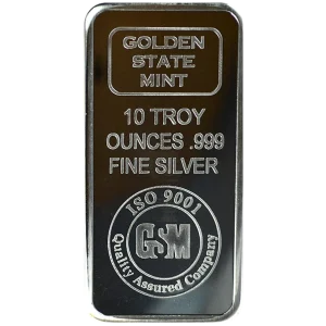10 OZ SILVER BAR GOLDEN STATE MINT — obverse