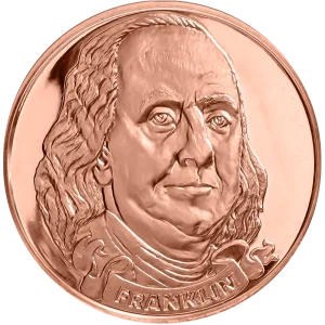 1 OZ COPPER ROUND BEN FRANKLIN — obverse