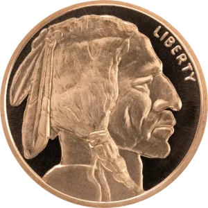 1 OZ COPPER ROUND BUFFALO — obverse