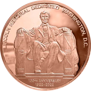 1 OZ COPPER ROUND LINCOLN MEMORIAL — obverse