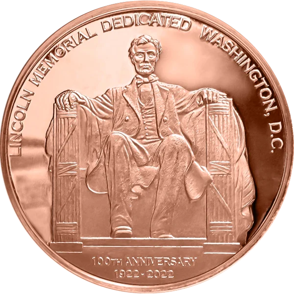 1 OZ COPPER ROUND LINCOLN MEMORIAL — obverse