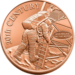 1 OZ COPPER ROUND MAN ON THE MOON — obverse